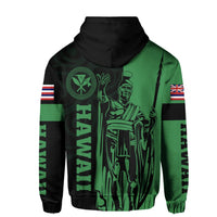 Hawaii King Polynesian Hoodie (Zip up) Lawla Style Green - Polynesian Pride