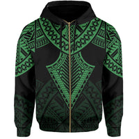 Hawaii Polynesian Hoodie Limited (Zip up) Tab Style Green - Polynesian Pride