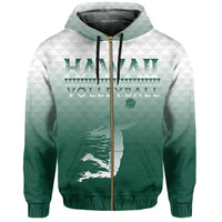 Volleyball Sport Kakau Hawaii zip Hoodie Green Mix - Polynesian Pride