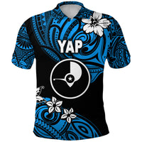 Custom FSM Yap Polo Shirt Unique Vibes Blue LT8 - Polynesian Pride