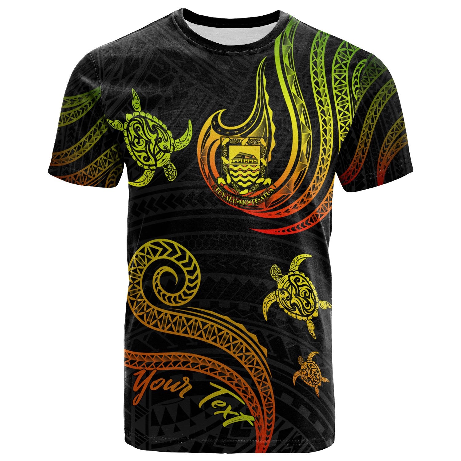 Tuvalu Custom T Shirt Polynesian Turtle With Pattern Reggae Unisex Art - Polynesian Pride