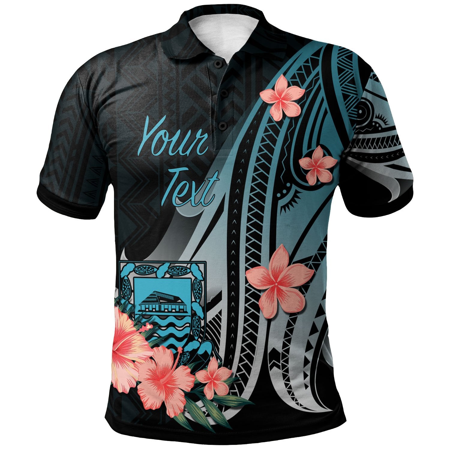 Tuvalu Custom Polo Shirt Turquoise Polynesian Hibiscus Pattern Style Unisex Turquoise - Polynesian Pride