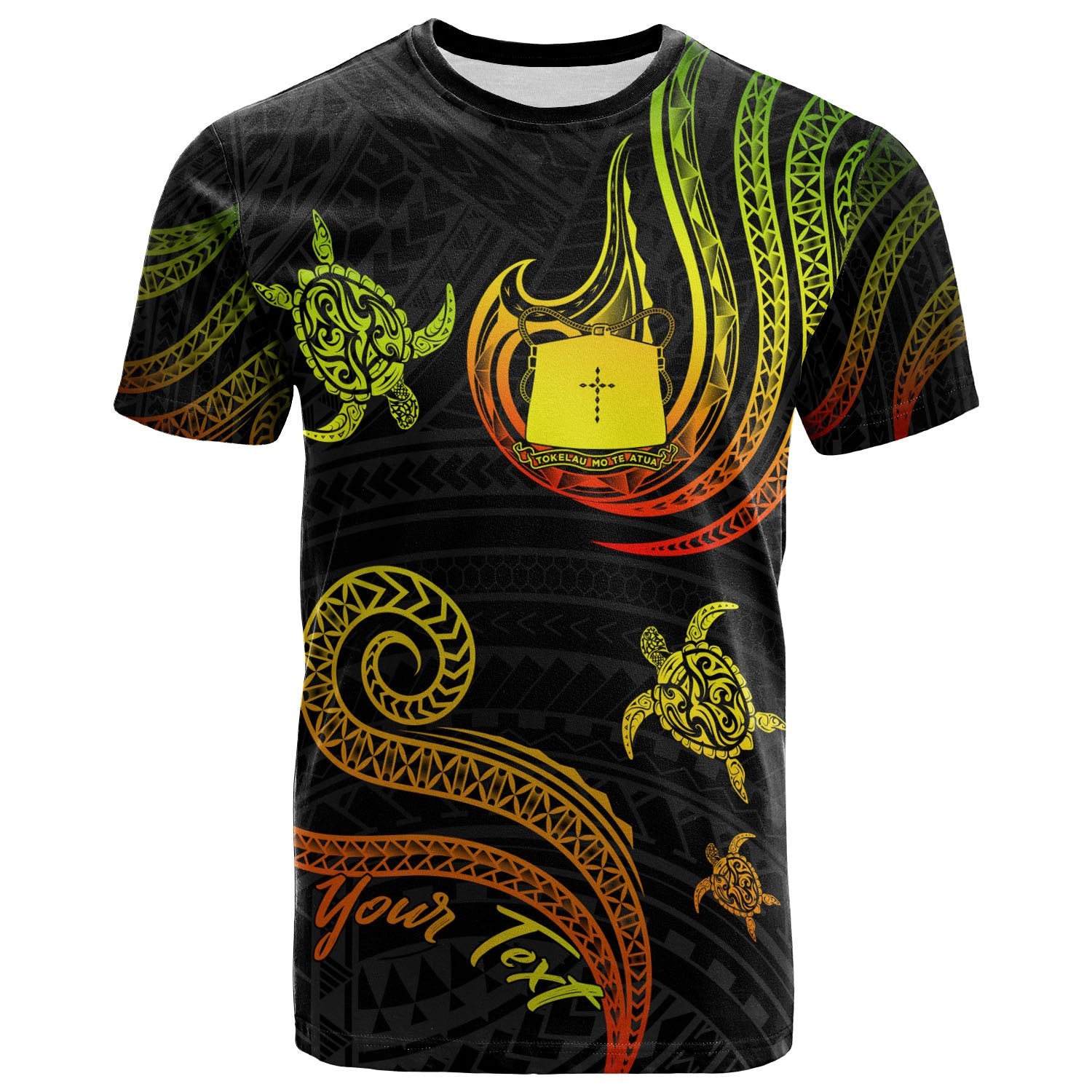 Tokelau Custom T Shirt Polynesian Turtle With Pattern Reggae Unisex Art - Polynesian Pride