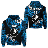 Custom FSM Yap Zip Hoodie Unique Vibes Blue LT8 Unisex Blue - Polynesian Pride