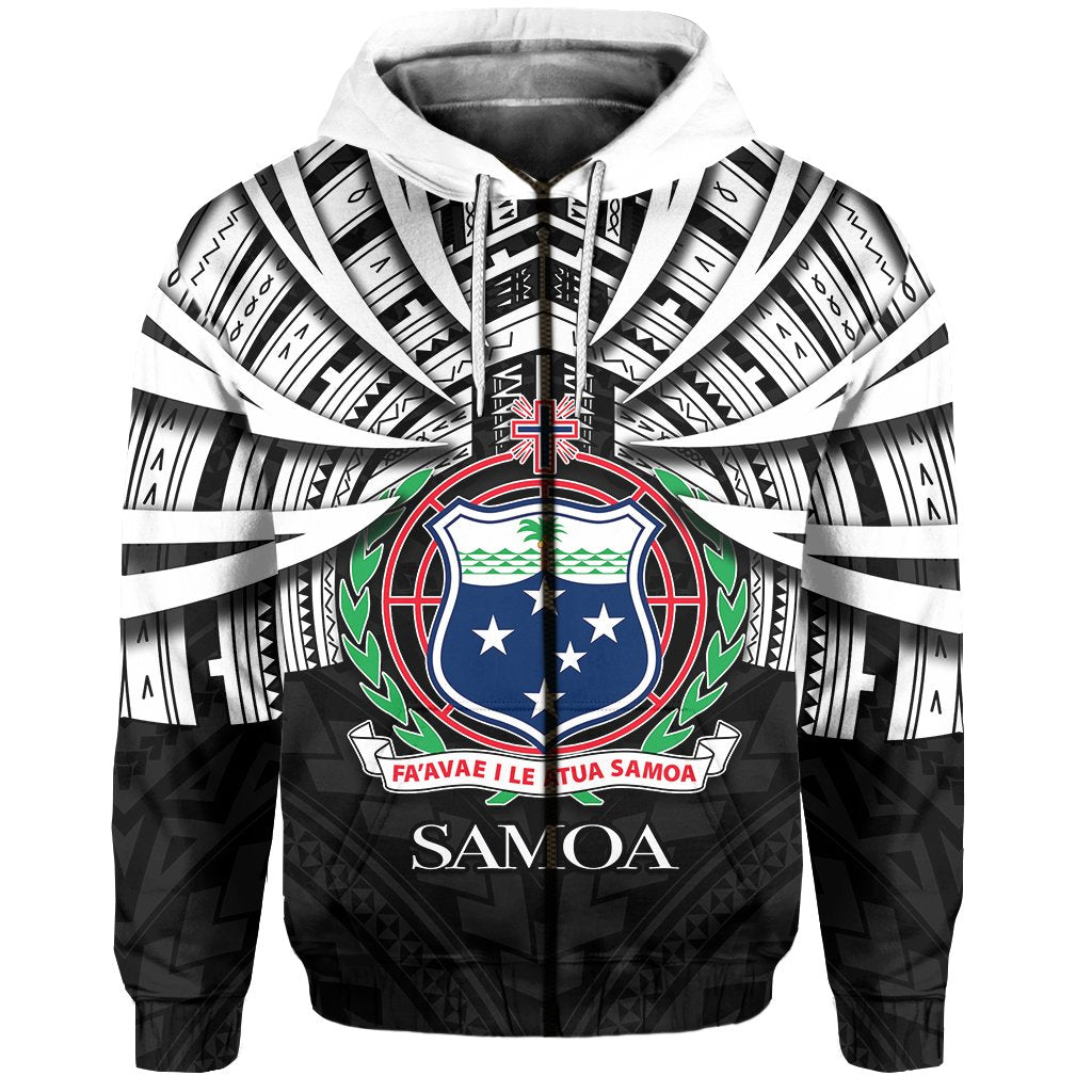 Custom Vibe Hoodie Samoa Zip Hoodie Special Polynesian No.2 Unisex Black - Polynesian Pride