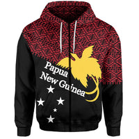 Papua New Guinea Zip Hoodie Patterns Unisex Red - Polynesian Pride