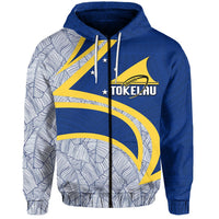 Tokelau Rugby Zip Hoodie Polynesian Unisex Blue - Polynesian Pride