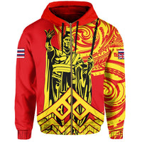 Hawaii Zipper Hoodie King Polynesian Mauna Kea - Polynesian Pride