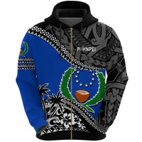 Pohnpei Zip Hoodie Fall In The Wave K7 Unisex Black - Polynesian Pride