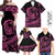 Hawaii Family Matching Outfits Polynesian Plumeria Off Shoulder Maxi Dress And Shirt Family Set Clothes Ride The Waves - Pink LT7 Pink - Polynesian Pride