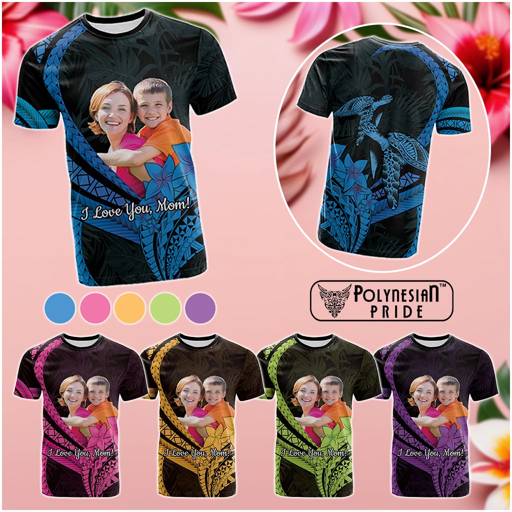 Custom Photo Polynesia Mother's Day T Shirt Polynesian Pattern Tropical Vibes CTM14