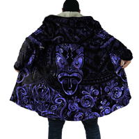 Maori Rugby Haka Aotearoa New Zealand Silver Fern Paua Shell Printed Cloak Purple Color Unisex Art - Polynesian Pride