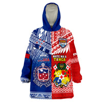 (Custom Personalised) Mate Maa Tonga And Toa Samoa Rugby Wearable Blanket Hoodie Polynesian Pattern LT14 Unisex One Size - Polynesian Pride