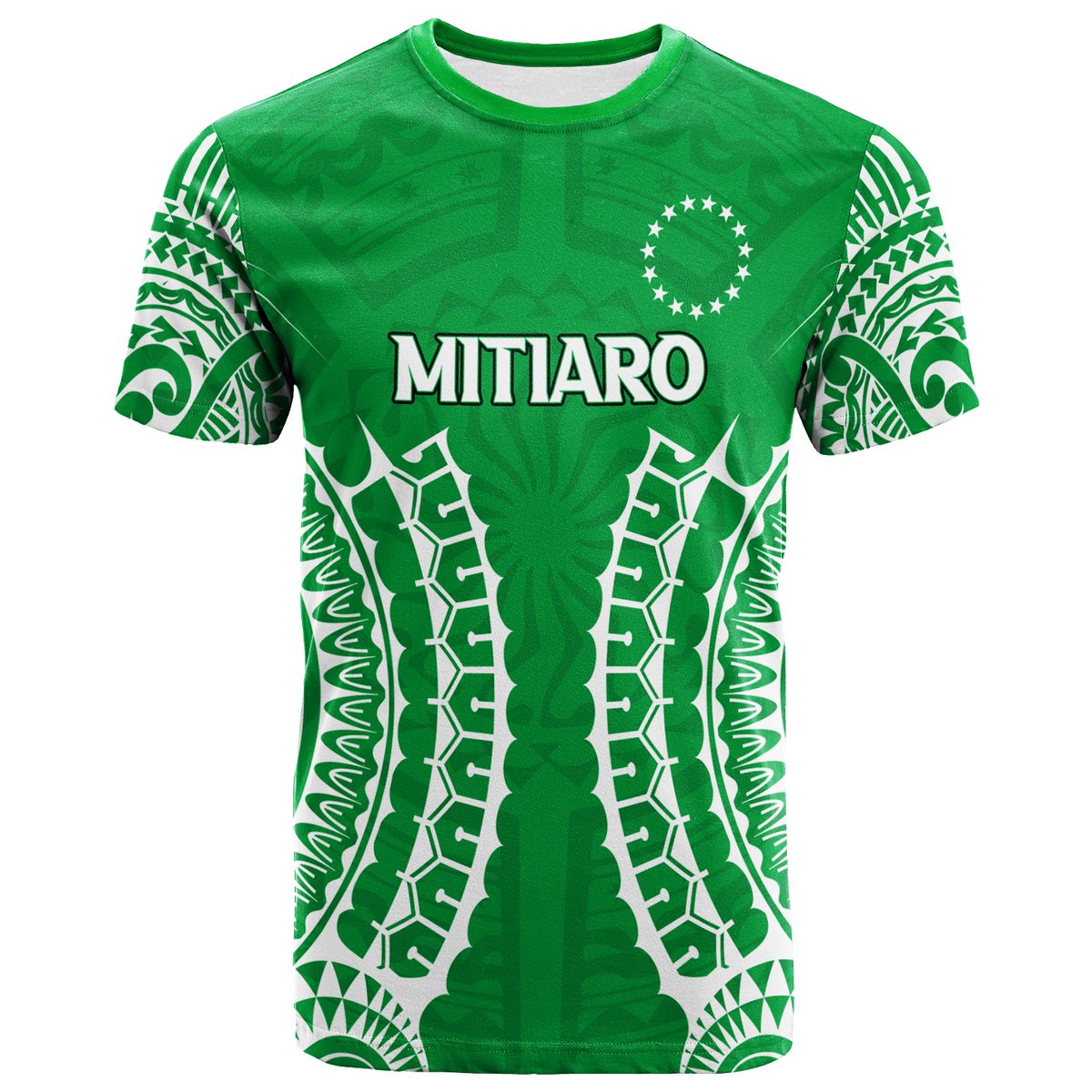 Custom Cook Islands Mitiaro T Shirt Tribal Pattern LT12 Green - Polynesian Pride