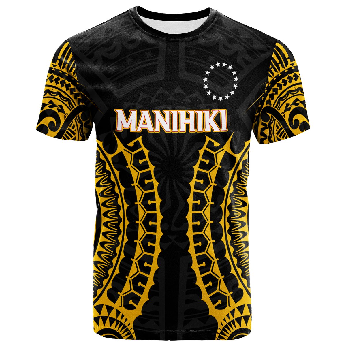 Custom Cook Islands Manihiki T Shirt Tribal Pattern LT12 Black - Polynesian Pride