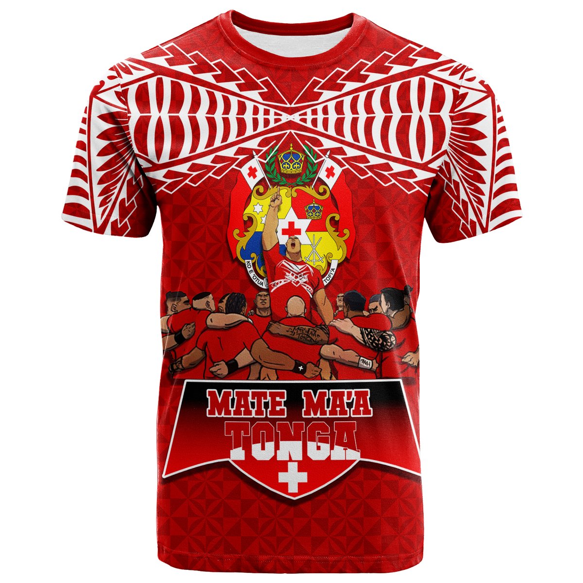 Mate Maa Tonga Sipi Tau T Shirt LT12 Red - Polynesian Pride