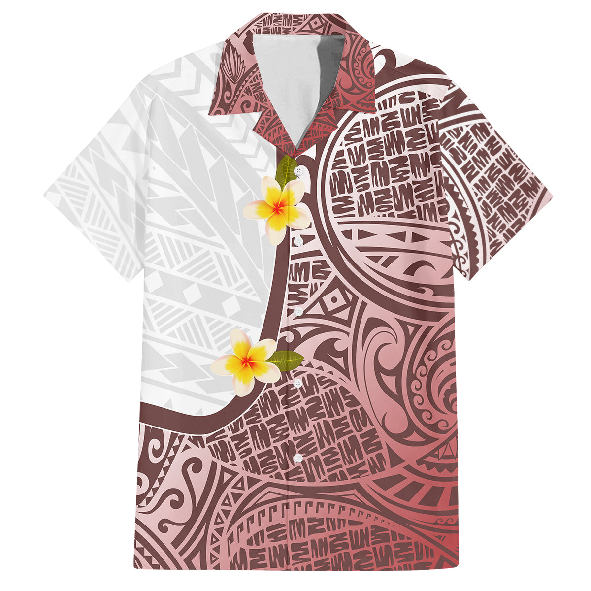 Polynesian Matching Clothes For Family Polynesian Tribal Plumeria Flowers Off Shoulder Long Sleeve Dress And Shirt