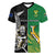 (Custom Personalised) New Zealand And South Africa Rugby V-Neck T Shirt All Black Maori Mix Springboks LT14 Female Black - Polynesian Pride