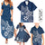 Hawaii Family Matching Outfits Polynesia Summer Maxi Dress And Shirt Family Set Clothes Plumeria Navy Curves LT7 Blue - Polynesian Pride