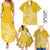 Hawaii Family Matching Outfits Polynesia Summer Maxi Dress And Shirt Family Set Clothes Plumeria Yellow Curves LT7 Yellow - Polynesian Pride