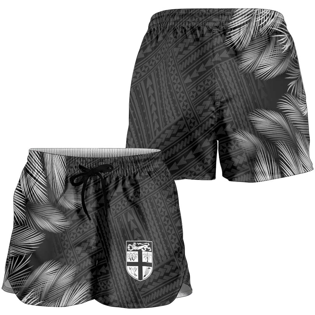 2026 Autumn Rugby Nations Fiji Shorts for Women Fijian Palm Leaf Tapa Tribal Inspired LT9 - Polynesian Pride