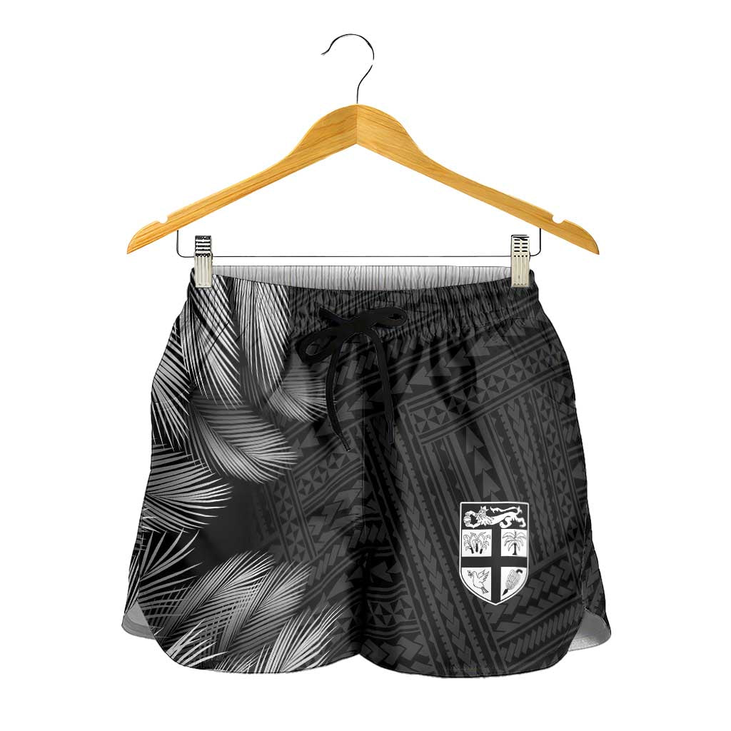 2026 Autumn Rugby Nations Fiji Shorts for Women Fijian Palm Leaf Tapa Tribal Inspired LT9 - Polynesian Pride