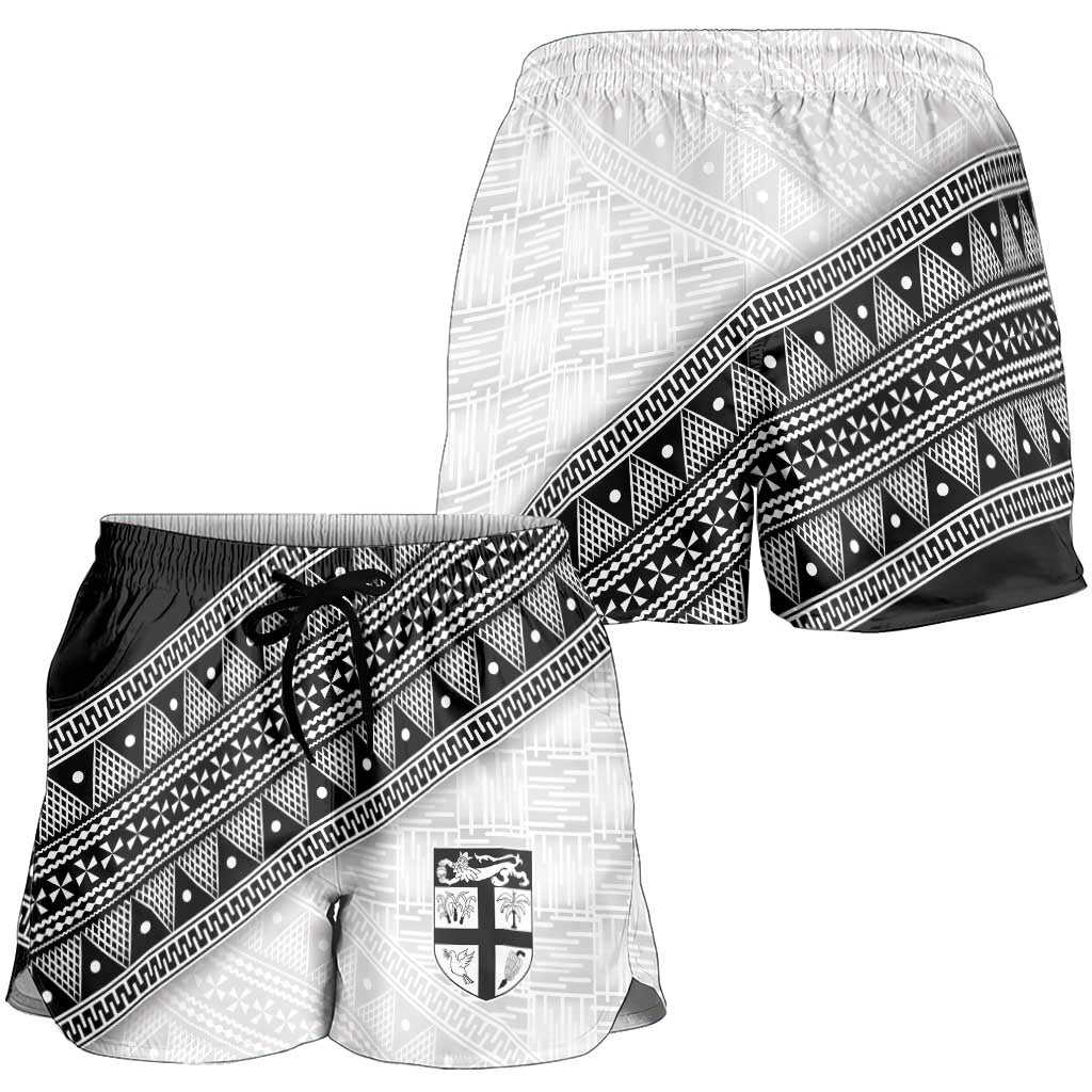 2026 Autumn Rugby Nations Fiji Shorts for Women Fijian Tapa Tribal Lauhala Inspired LT9 - Polynesian Pride