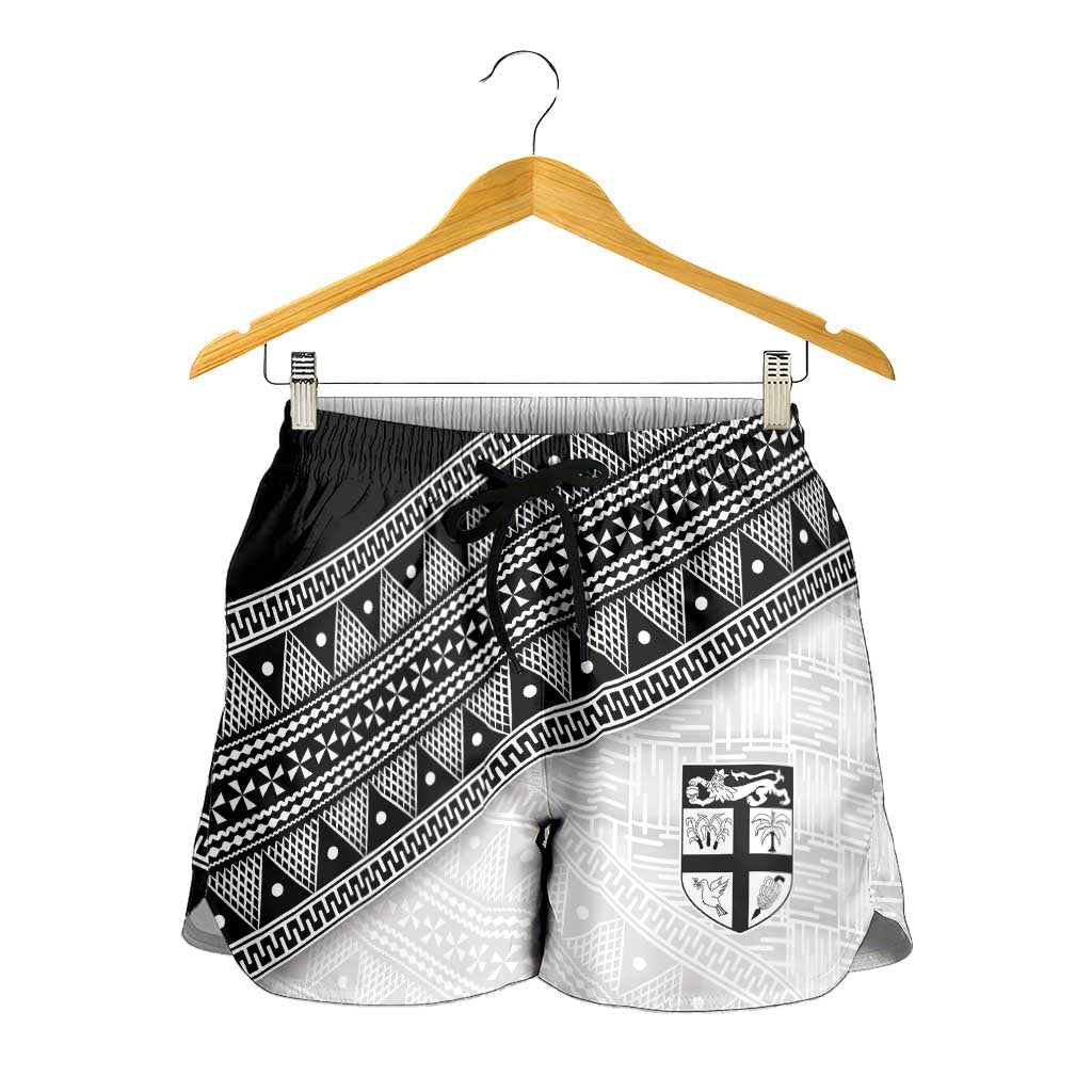 2026 Autumn Rugby Nations Fiji Shorts for Women Fijian Tapa Tribal Lauhala Inspired LT9 - Polynesian Pride
