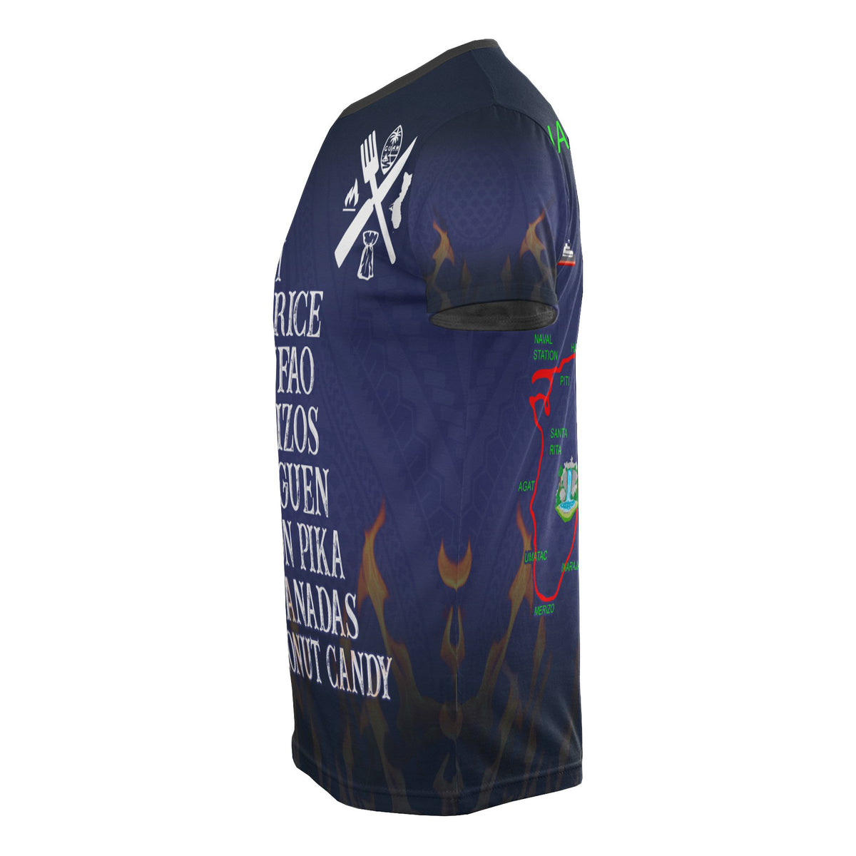 Guam All Over T Shirt Guam Food & Guam Map Backside