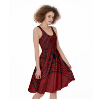 Polynesian Red Midi Dress LT9 - Polynesian Pride