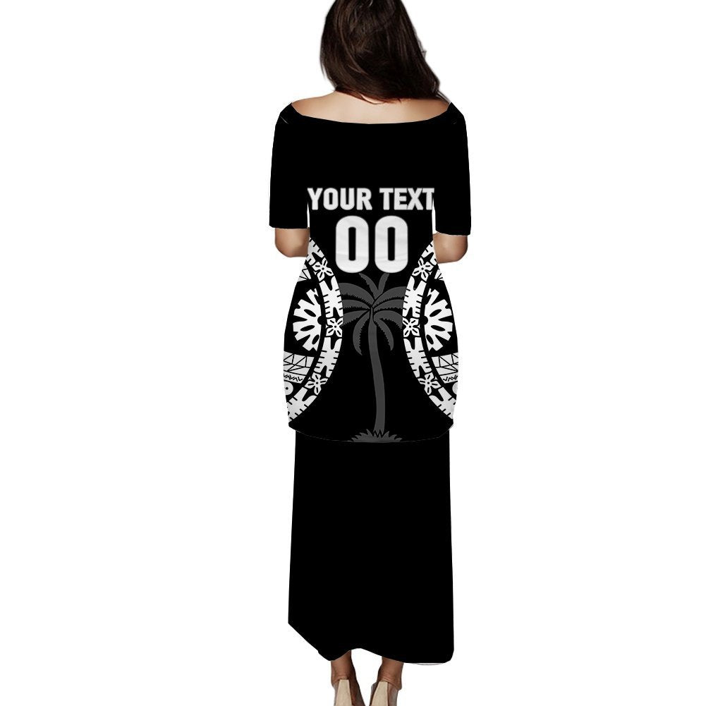 (Custom Personalised) Fiji Rugby Sevens Fijian Tapa Pattern Puletasi Dress - LT12 - Polynesian Pride