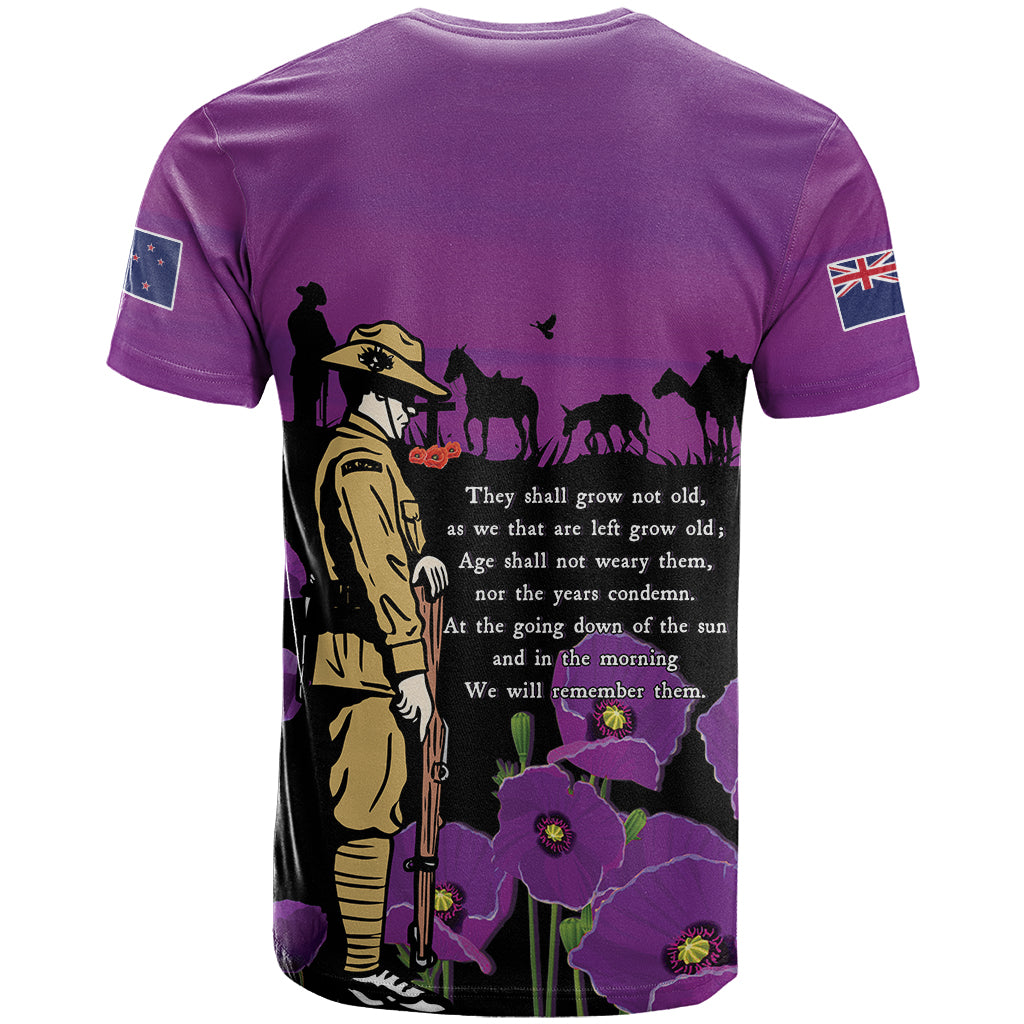 New Zealand ANZAC Soldier and War Animals T Shirt We Will Remember Them LT15 - Polynesian Pride