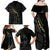 Black Family Matching Outfits Hawaii Polynesian Tribal Off Shoulder Maxi Dress And Shirt Family Set Clothes