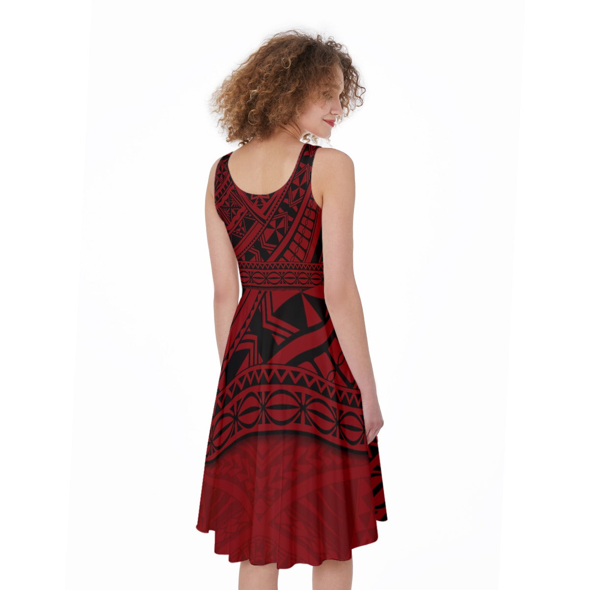 Polynesian Red Midi Dress LT9 - Polynesian Pride