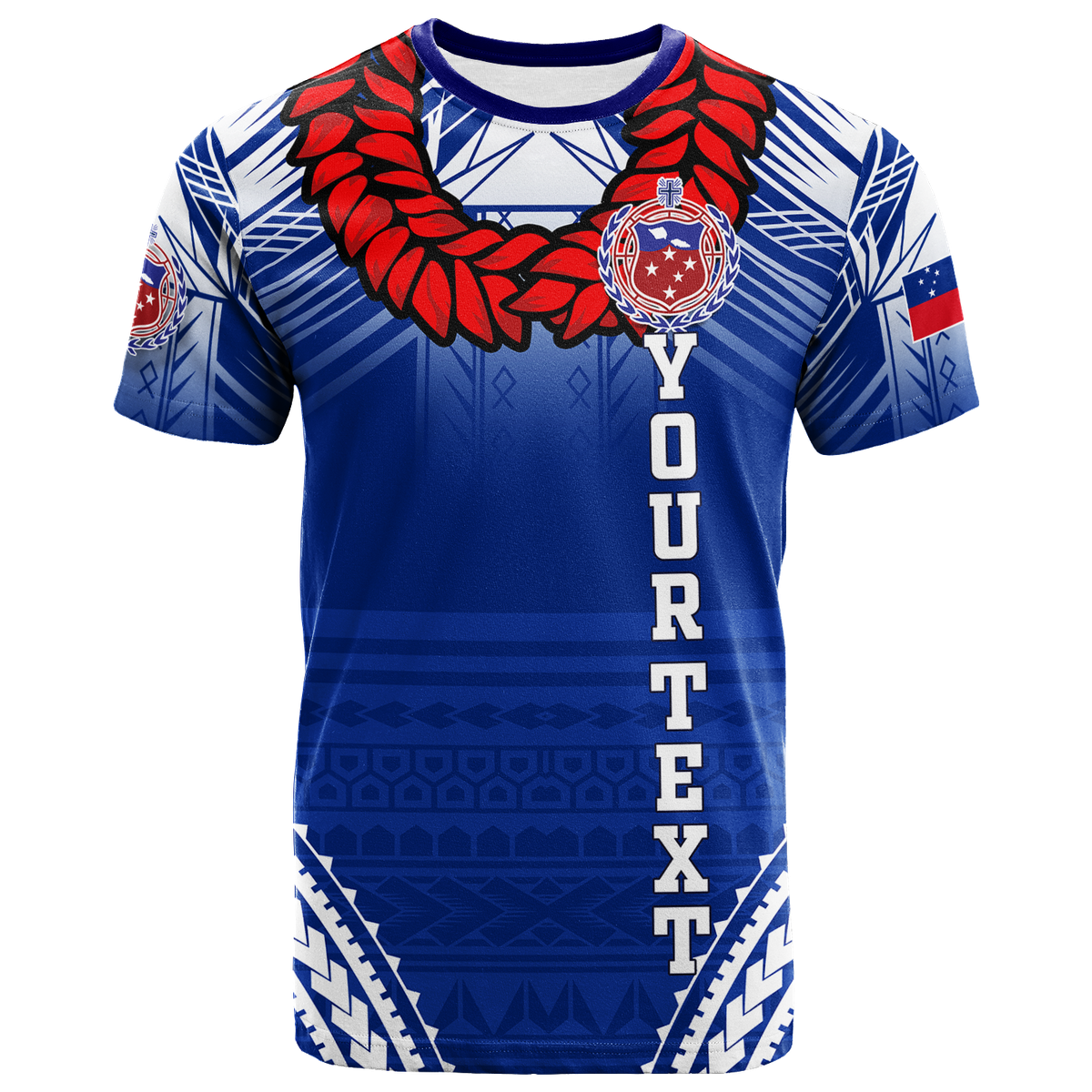 Custom Toa Samoa Rugby Ula Fala Art T Shirt LT12 Adult Blue - Polynesian Pride