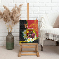 Custom Photo Papua New Guinea Provinces Canvas Wall Art 50th Anniversary Plumeria PNG Provinces Flag CTM14