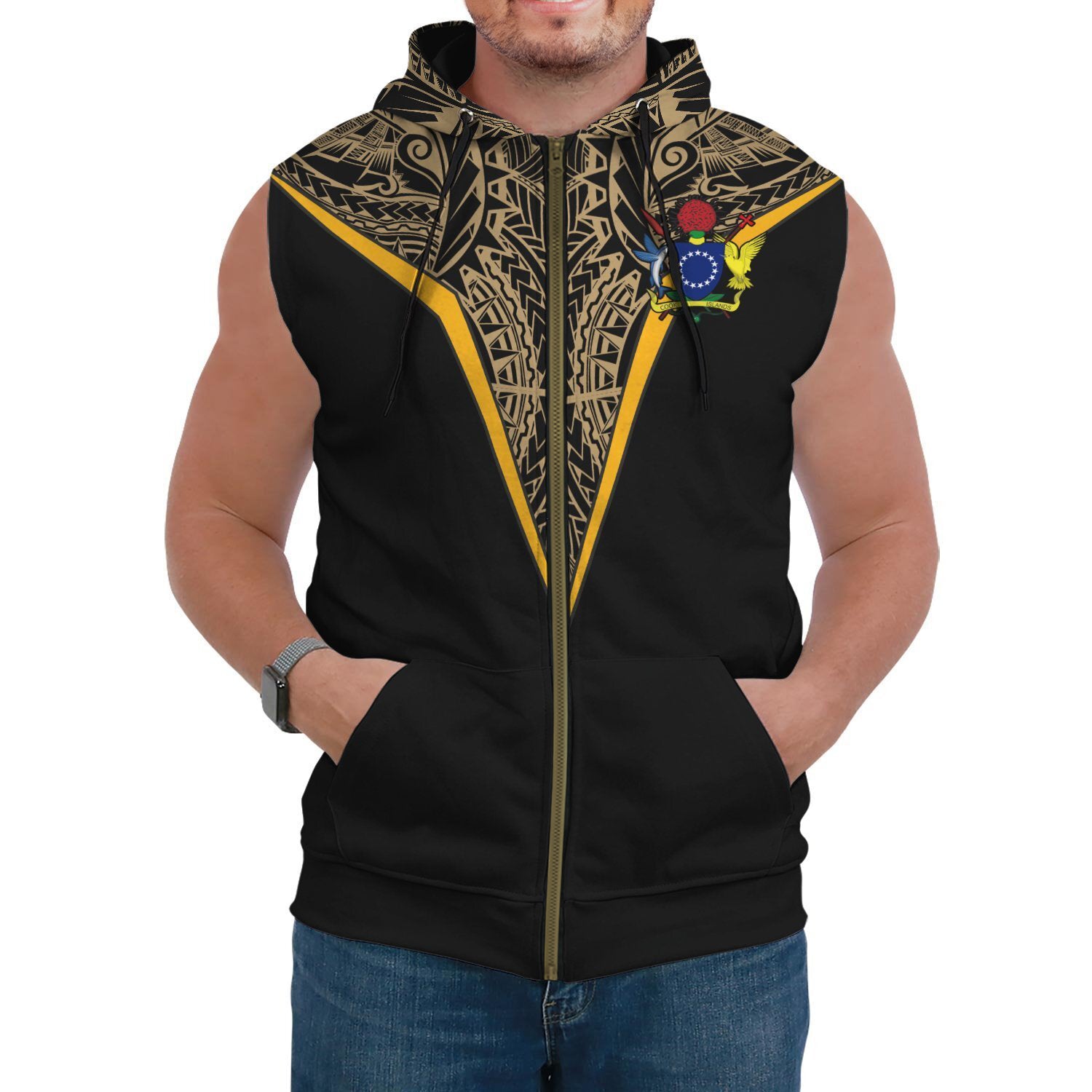 Cook Islands Sleeveless Hoodie (Womens/Mens)