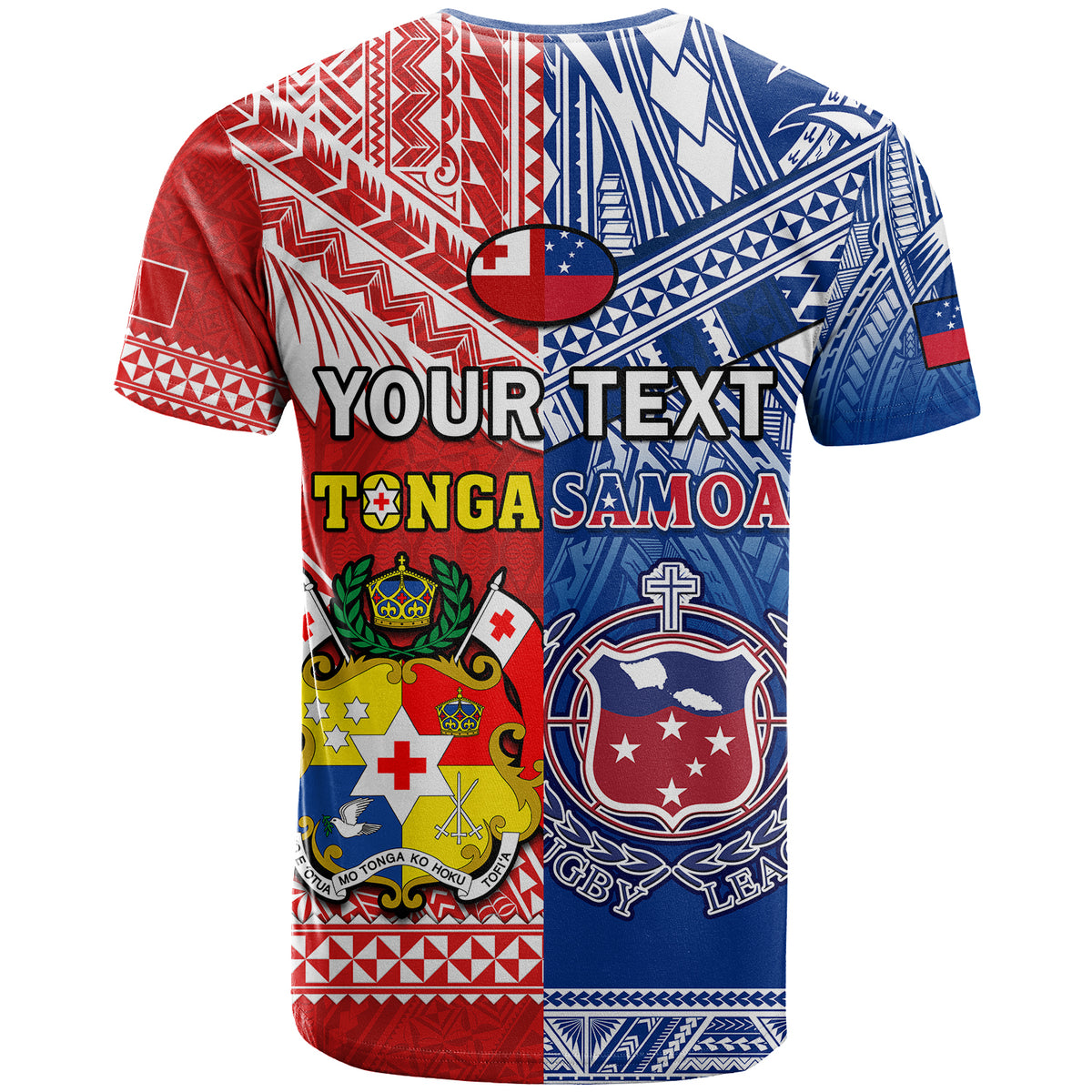 Custom Mate Maa Tonga and Toa Samoa Rugby T Shirt Polynesian Pattern LT14 - Polynesian Pride