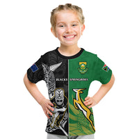 Custom New Zealand and South Africa Rugby T Shirt All Black Maori Mix Springboks LT14 - Polynesian Pride