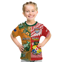 Custom Mate Maa Tonga and Wallabies Rugby T Shirt Polynesian Mix Aboriginal LT14 - Polynesian Pride
