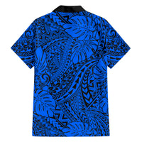 Matching Hawaiian Outfits For Couples Polynesian Tribal Art Blue LT14