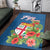 Fiji Islands Area Rug Tropical Flowers and Tapa Pattern LT9 Blue - Polynesian Pride