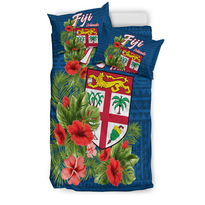 Fiji Islands Bedding Set Tropical Flowers and Tapa Pattern LT9 - Polynesian Pride