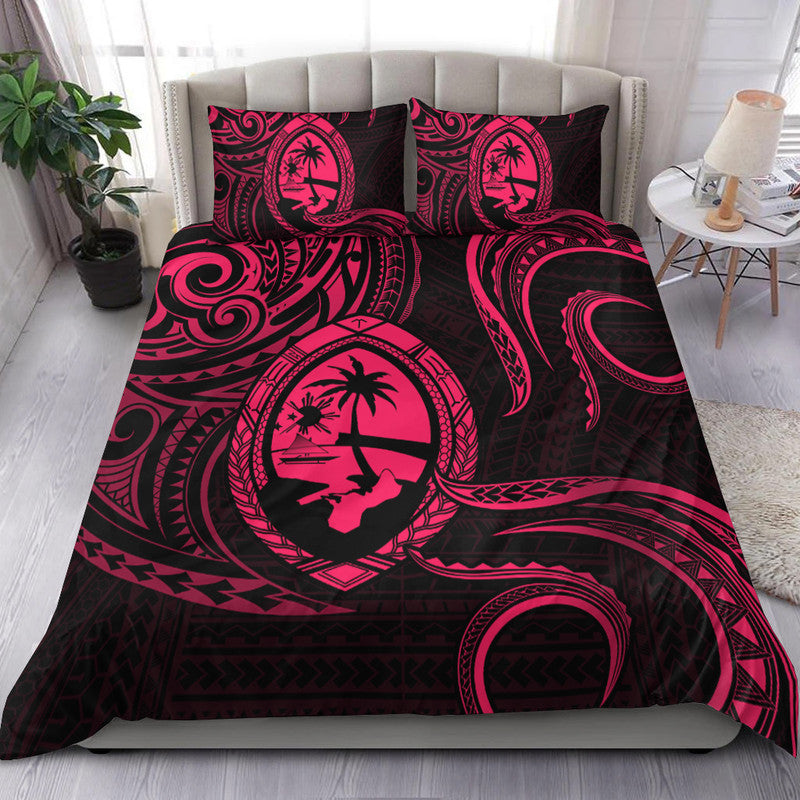 Polynesian Pride Guam With Polynesian Tribal Tattoo and Coat of Arms Bedding Set Pink Version LT9 Pink - Polynesian Pride