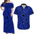 Polynesian Matching Dress and Hawaiian Shirt Tattoo Plumeria Blue LT14 Blue - Polynesian Pride
