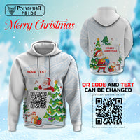 Custome QR Code Polynesian Christmas Hoodie Funny Santa Claus and Xmas Style
