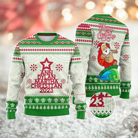 Custom Polynesian Knitted Sweatshirt Family Names Xmas Tree