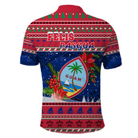 Custom Photo Guam Christmas Polo Shirt Guaman Seal Poinsettia Felis Pasgua