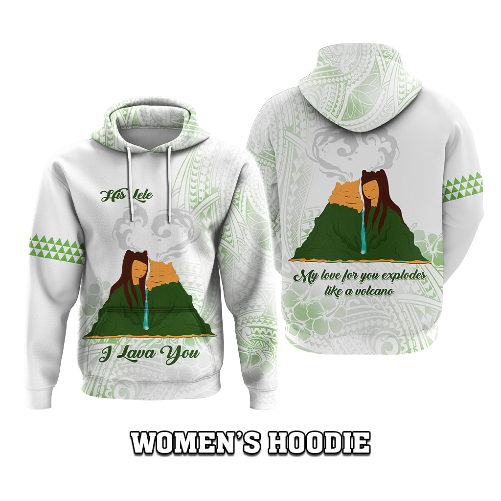 Custom Polynesian Couple Volcano Valentine Day Hoodie I LAVA YOU