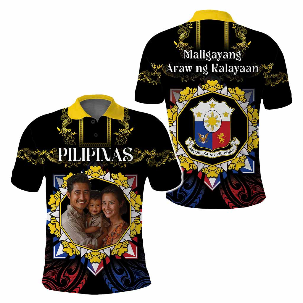 Custom Photo Philippines Independence Day Polo Shirt Maligayang Araw ng Kalayaan Barong Patterns